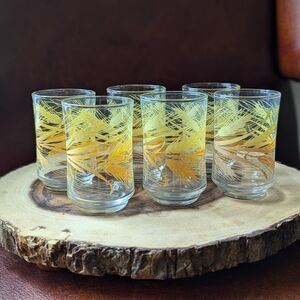 SOLD Vintage "Libbey" juice wheat-pattern glasses (x6)